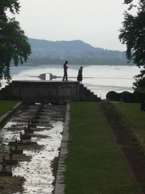 Nishat Bagh gardens on the banks of Dal Lake.